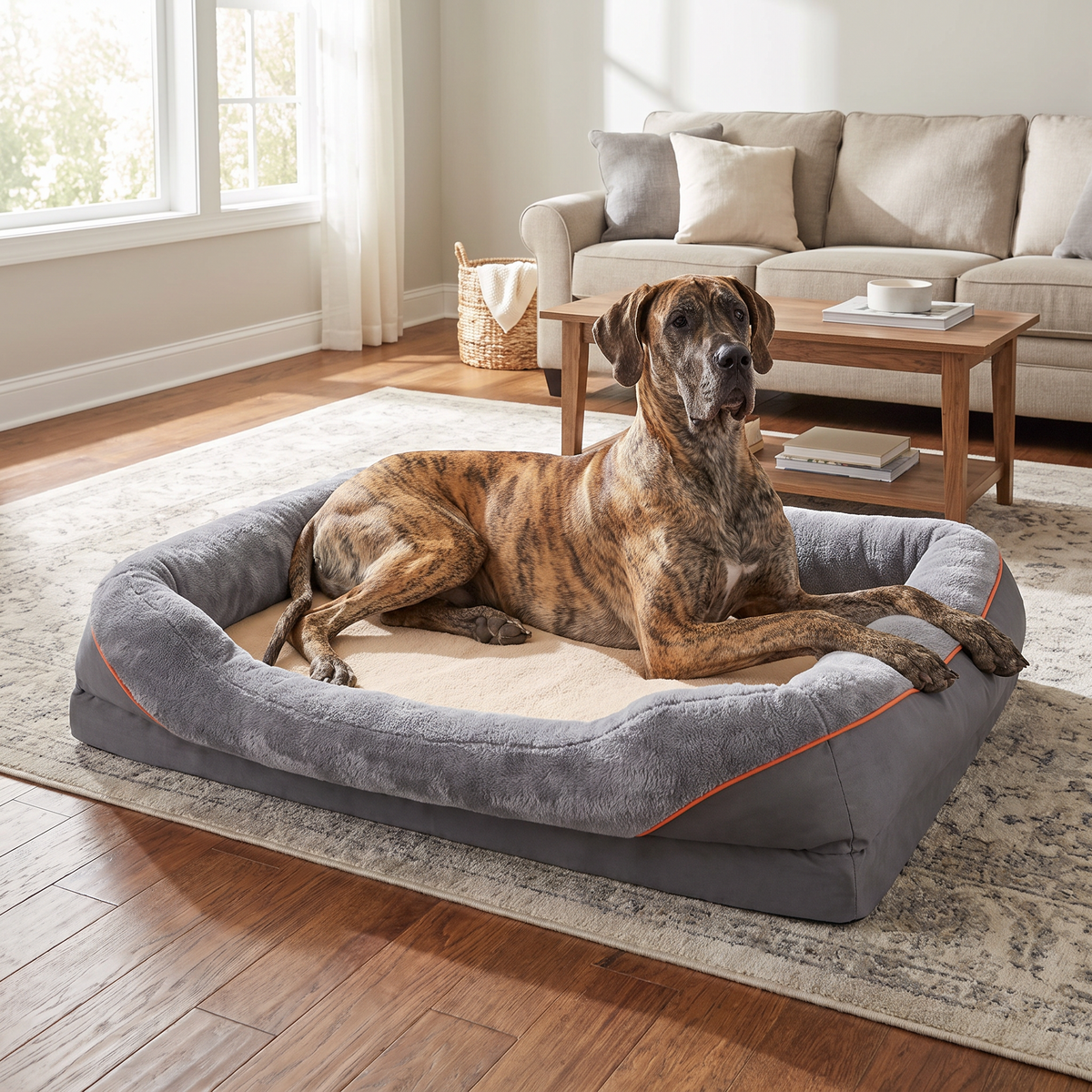 Bondi Jumbo Bolster Memory Foam Dog Bed