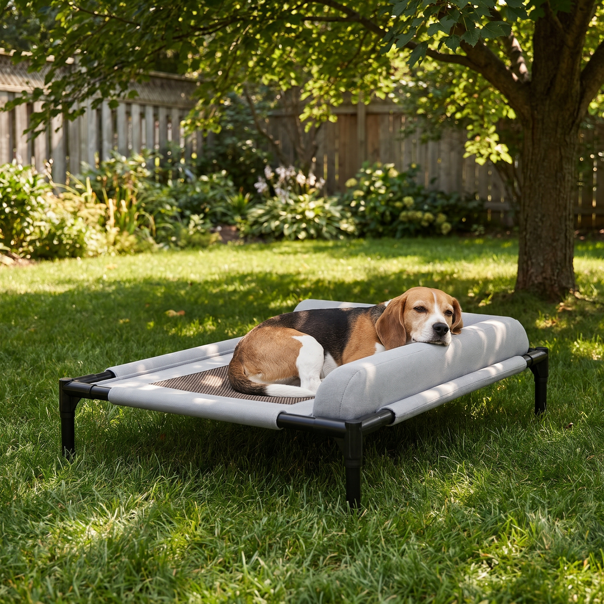 Breeze Elevated Mesh Cooling Dog Bed with Pillow