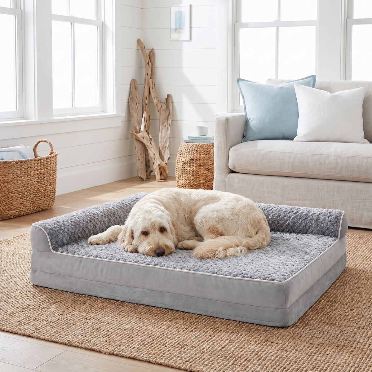 Harbour Bolster Orthopedic Dog Sofa Bed with Waterproof Liner
