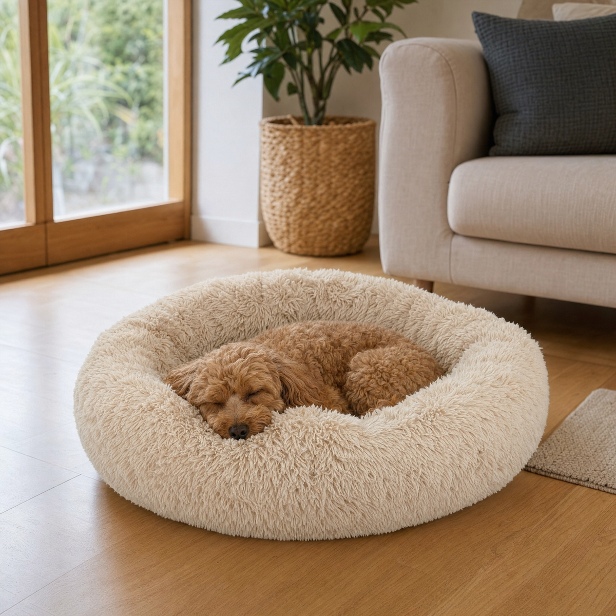 Cloud Calming Donut Dog Bed — lifestyle 2