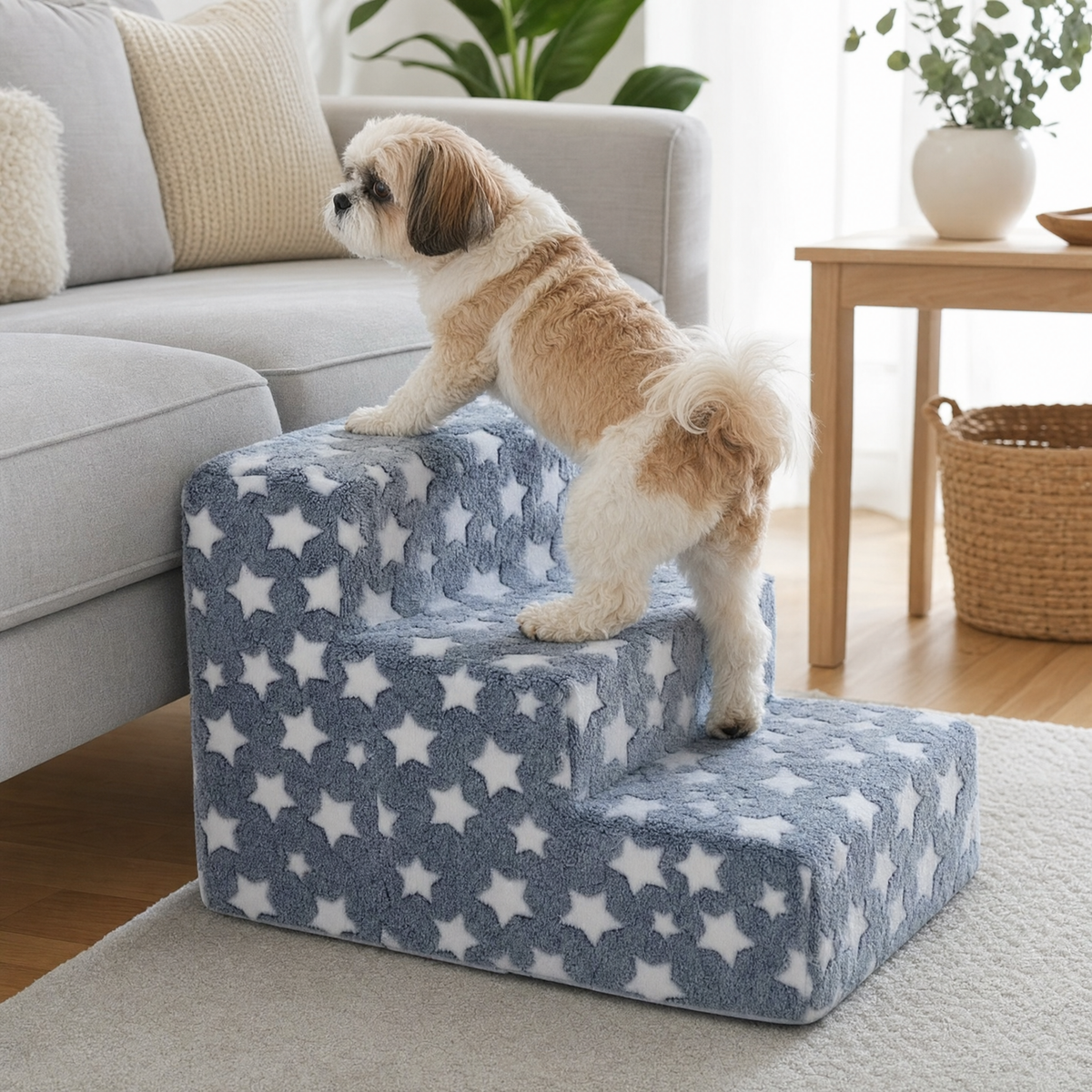Easy-Climb 3/4 Step Foam Dog Stairs — lifestyle