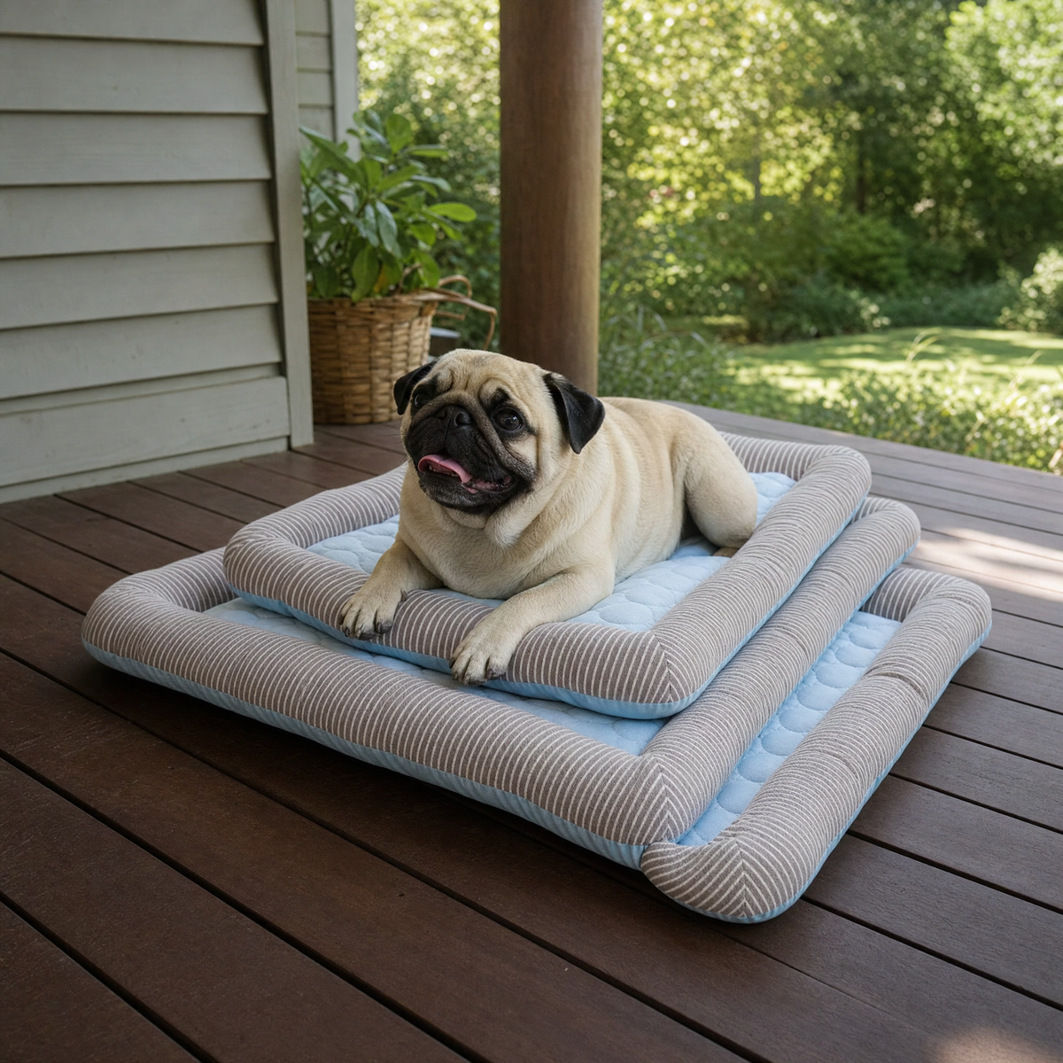 Ice-Silk Cooling Pad Bed for Dogs and Cats — lifestyle
