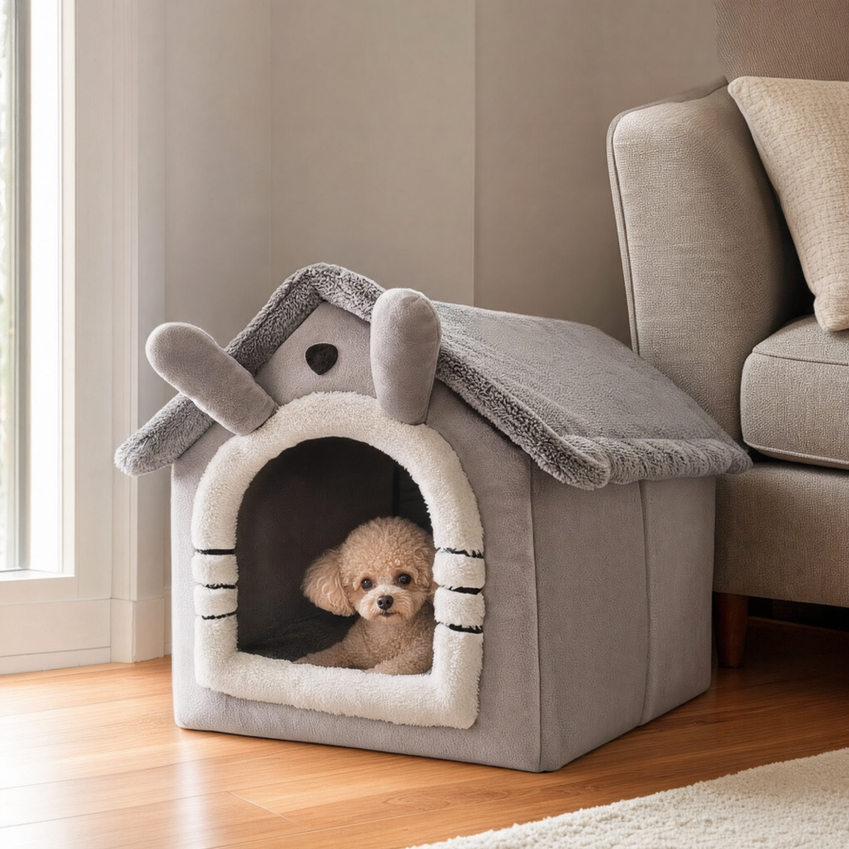 Hideaway Dog House Bed — lifestyle